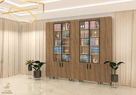 Paneled Bookshelf with premium wood, 280 Length