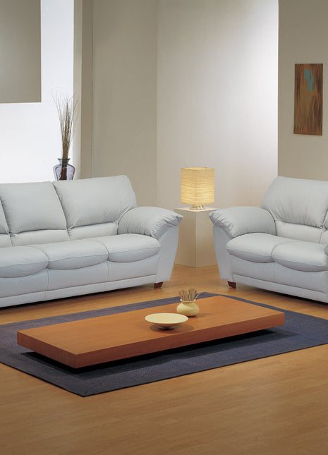 Trani sofa set in light grey leather