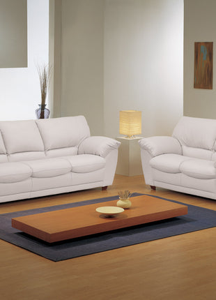 Trani sofa set in off-white leather