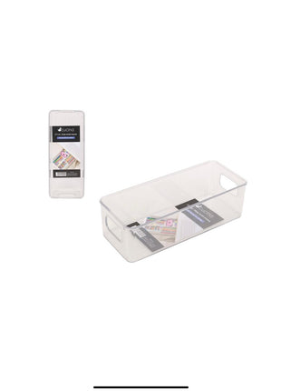 Clear rectangular storage box