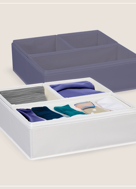Four Parts Canvas Clothing Organizer 34X34X10