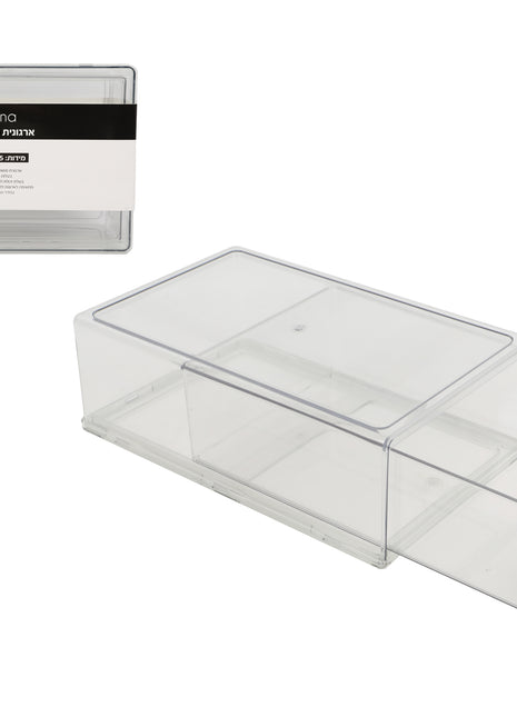 Clear plastic drawer