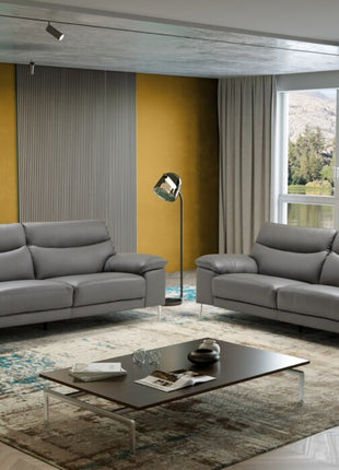 Magdalena sofa set in cognac leather — 3-seater and 2-seater in living room setting