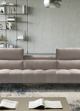 Novula 4-seater straight sofa in light taupe fabric