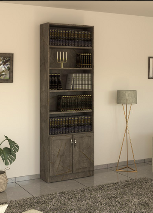 Arden Tall Bookcase with Storage Cabinet
