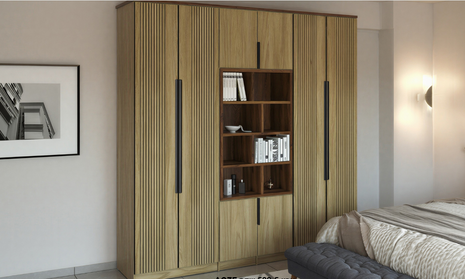 Nordic Oak Library Wardrobe