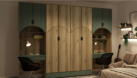 Twin Study Alcove Wardrobe
