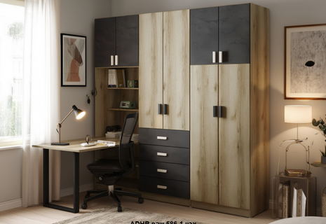 Oak & Slate Study Wardrobe