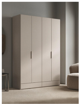 Milano Greige 4-Door Wardrobe