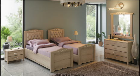 Deep espresso kosher separation bed 90cm with curved headboard and footboard