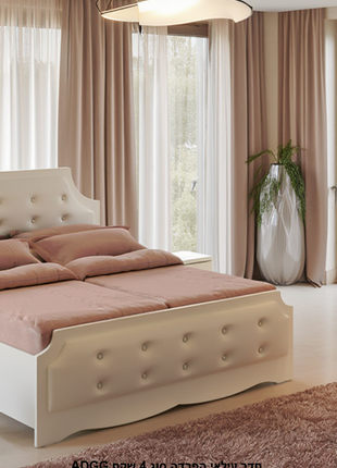 Grey geometric upholstered kosher separation bed 90cm with V-pattern headboard and ash wood frame