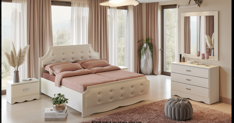Grey geometric upholstered kosher separation bed 90cm with V-pattern headboard and ash wood frame
