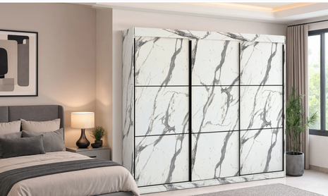 Carrara Marble Sliding Wardrobe