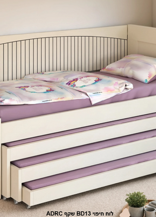 Ivory Stripe Quadruple Bed