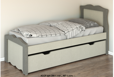 Kids Bed with Pull-Out Trundle & Wave Headboard – ACCP 497-1