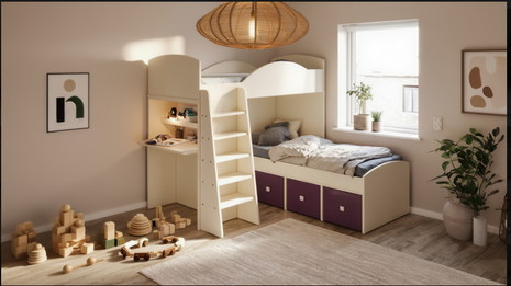 Nordic Pine Bunk minimalist open-frame bunk bed