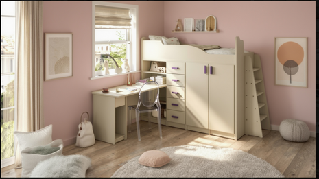 Skyline Study Bunk with integrated desk and wardrobe