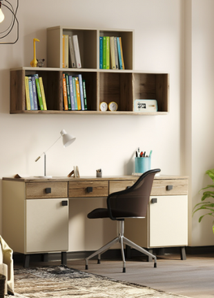 Timber Study Loft Set