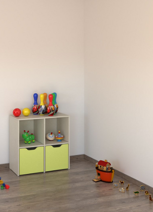 Compact 4-Cube Toy Storage Unit