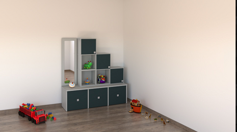 Staircase Corner Toy Storage Unit