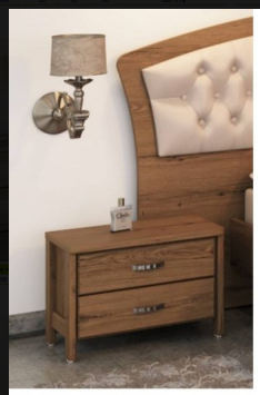 Rustic Walnut 2-Drawer Nightstand