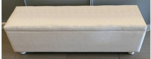 Upholstered storage bench closed