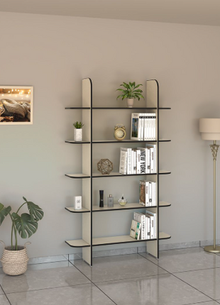 Botanica Oval Bookshelf in sage green with walnut oval niches