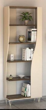 Aria Wall Display Unit cream and oak wall unit with open and closed storage