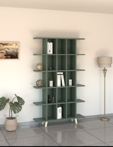Porto double open bookcase in charcoal frame with silver shelves and adjustable feet