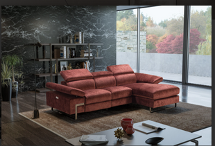 Olga modular sofa in terracotta red - corner configuration