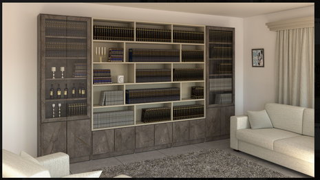 Greige Ribbed Panel Bookcase
