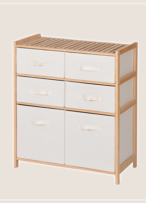 Bamboo and Canvas Drawers 6